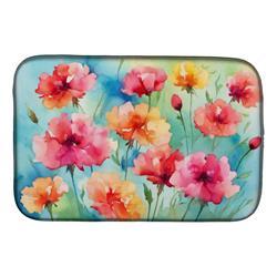 DAC1548DDM 21 x 14 in. Carnations in Watercolor Dish Drying Mat