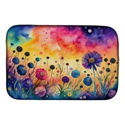 21 x 14 in. Unisex Scabiosa in Color Dish Drying Mat
