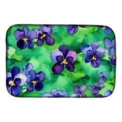 21 x 14 in. Unisex Wisconsin Wood Violets in Watercolor Dish Drying Mat