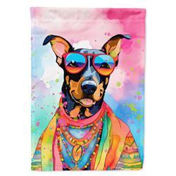 DAC2502GF 15.5 x 11.25 in. Doberman Pinscher Hippie Dawg Garden Flag