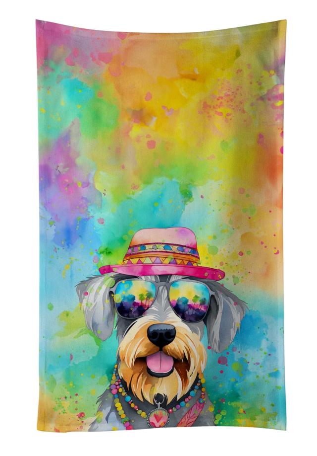 25 x 15 in. Schnauzer Hippie Dawg 100 Percent Cotton Kitchen Towel