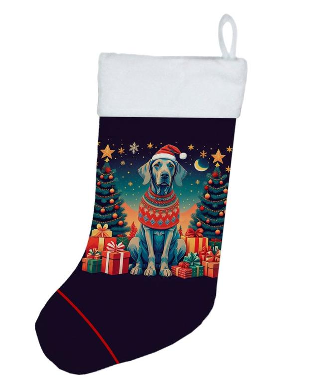 DAC1163CS 18 x 13.5 in. Unisex Weimaraner Polyester Christmas Stocking