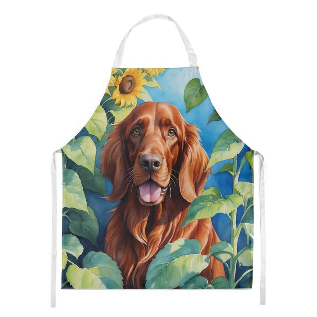 30 x 27 in. Irish Setter in Sunflowers Apron