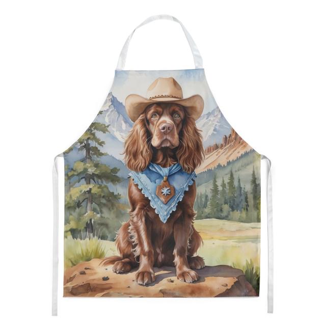 30 x 27 in. Sussex Spaniel Cowboy Welcome Apron
