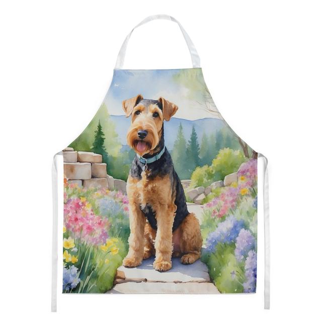 30 x 27 in. Airedale Terrier Spring Garden Apron
