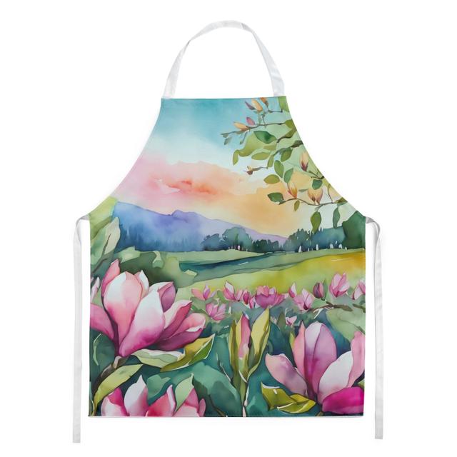30 x 27 in. Louisiana Magnolias in Watercolor Apron