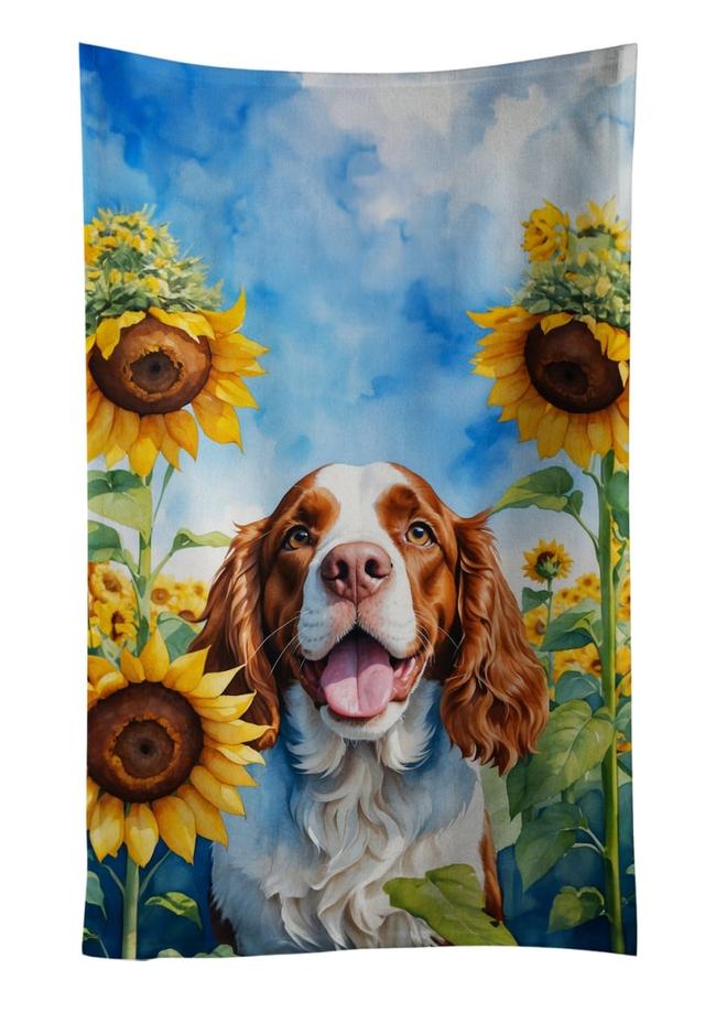 DAC6171KTWL 25 x 15 in. Welsh Springer Spaniel in Sunflowers Kitchen Towel