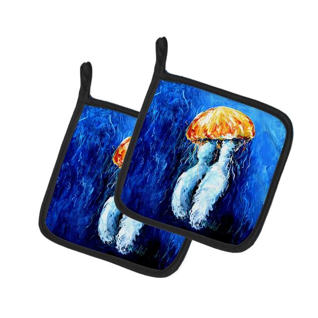 MW2056PTHD 7.5 x 7.5 in. Fanta Sea Jellyfish Pot Holders - Set of 2