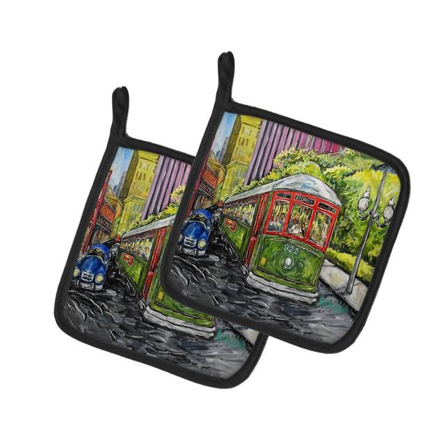 MW2120PTHD 7.5 x 7.5 in. Saint Charles No.922 Streetcar Again Pot Holders - Set of 2
