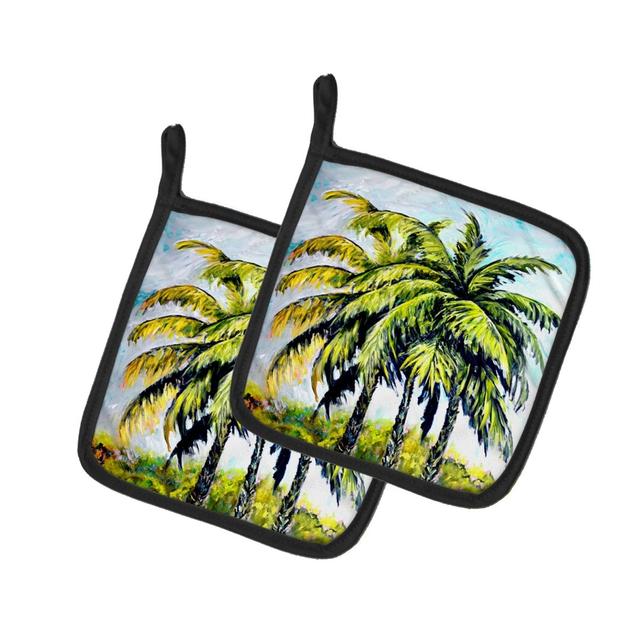 MW2145PTHD 7.5 x 7.5 in. Tropical Breeze Palm Trees Pot Holders - Set of 2