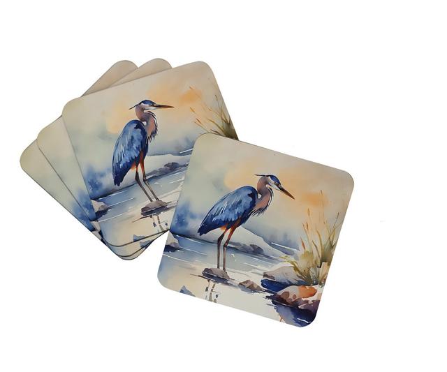 DAC2850FC 3.5 x 3.5 in. Blue Heron Foam Coasters