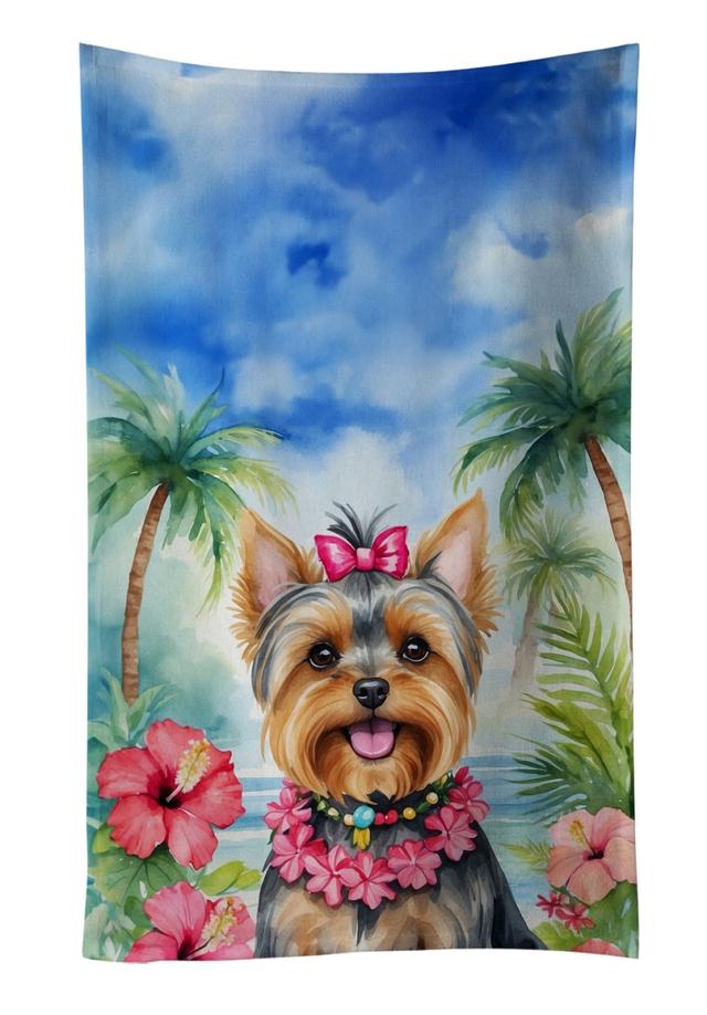 DAC6540KTWL 25 x 15 in. Yorkshire Terrier Luau Kitchen Towel