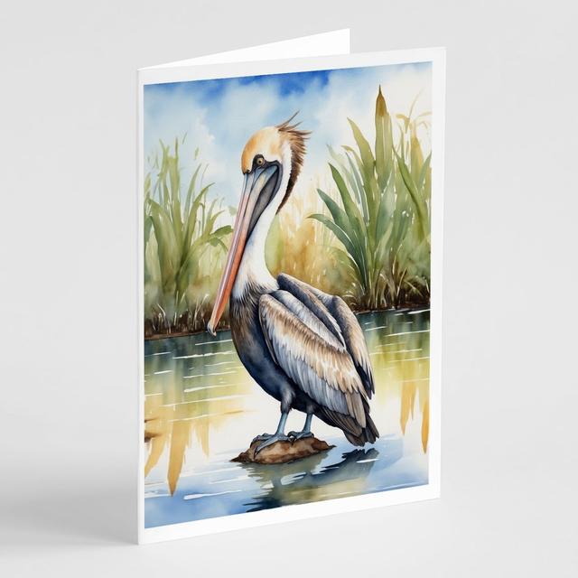 DAC7437GCA7P 5 x 7 in. Louisiana Brown Pelican Greeting Cards - Pack of 8