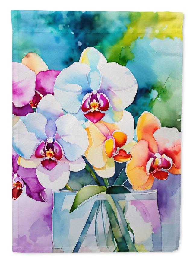DAC1600GF 15.5 x 11.25 in. Orchids in Watercolor Garden Flag