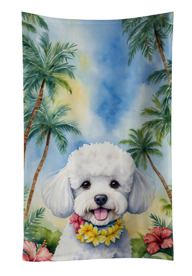 DAC6373KTWL 25 x 15 in. Bichon Frise Luau Kitchen Towel