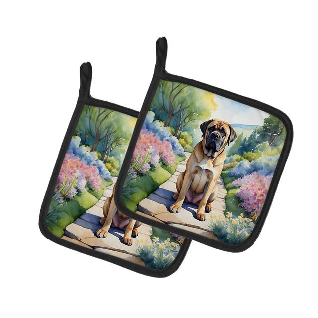 DAC6672PTHD 7.5 x 7.5 in. Mastiff Spring Path Pot Holders - Set of 2