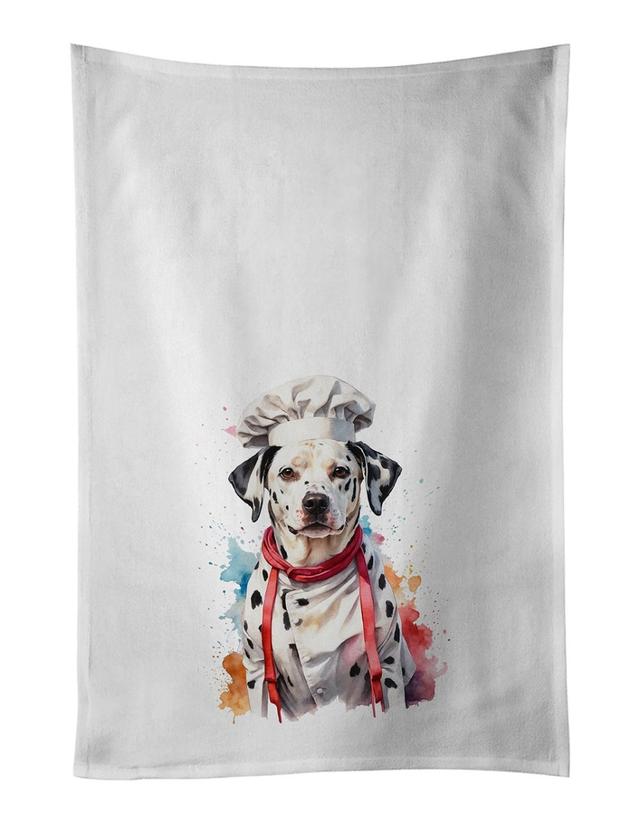DAC7312WTKT 28 x 19 in. Dalmatian Chef Kitchen Towel - Set of 2