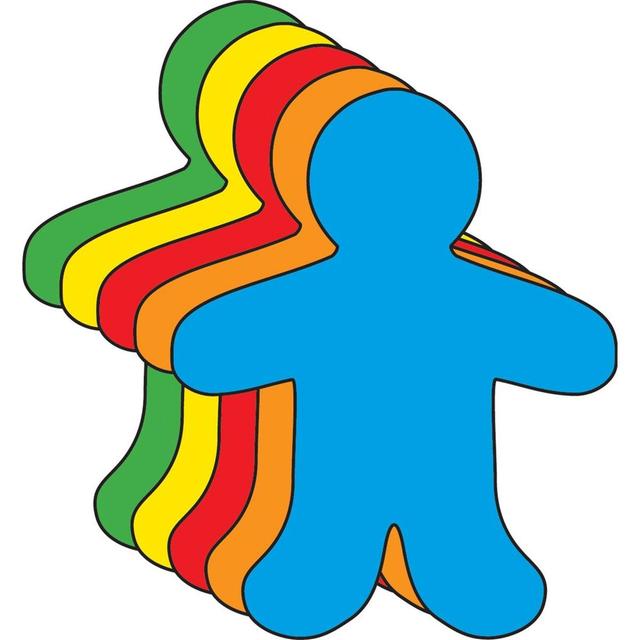 4.5 x 4 in. Small Assorted Creative Cut-Out, Person - 31 Sheets per Pack