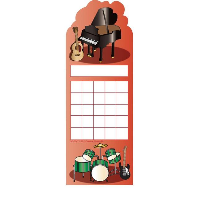 SE-2047 3 x 9 in. Personal Incentive Chart, Musical Instruments - 24 Sheets per Pack