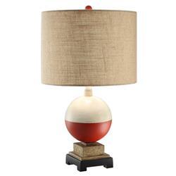 24.5 in. Bobber Table Lamp with Burlap Shade