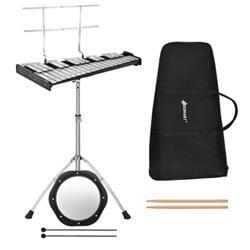 MU10064 32 Note Glockenspiel Xylophone Percussion Bell Kit with Adjustable Stand
