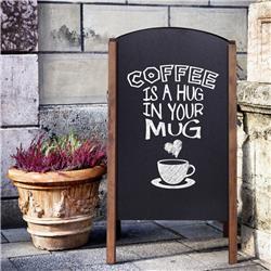 40 in. Wood A-Frame Sidewalk Wedding Signage Chalkboard - Black & Coffee