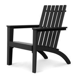 OP70602BK Outdoor Durable Patio Acacia Wood Adirondack Lounge Armchair, Black