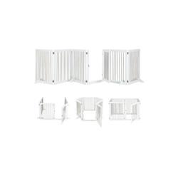 PW10023WH Freestanding 6-Panel Dog Gate with 4 Support Feet for Stairs, White