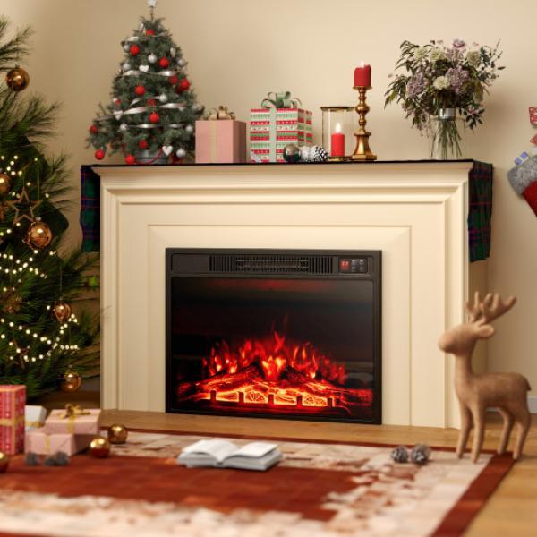 FP10800US 23 in. Electric Fireplace Insert Fireplace Heater with Adjustable Flame Color