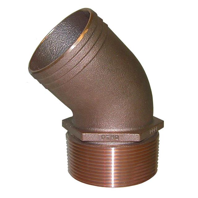 0.75 in. NPT Bronze 45 deg Pipe to 0.75 in. Hose