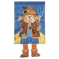 Double Applique Scarecrow Welcome Polyester Garden Outdoor Flag