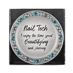 Nail Tech Teal Jeweled Photo Frame Coaster