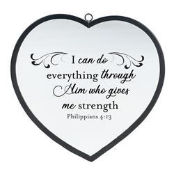 HMW-08-11SBK Heart Mirror I Can Do Phil 4:13 Sm Black