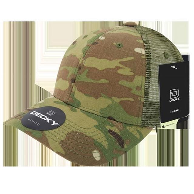 6306-MC-MC-OL Structured Low Crown Trucker Cap - Multicam & Olive