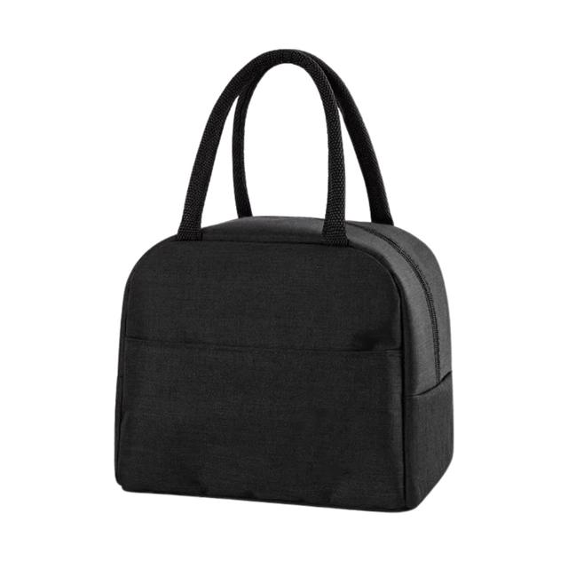 3P-LUNCHBAG-BLK Insulated Oxford Lunch Tote