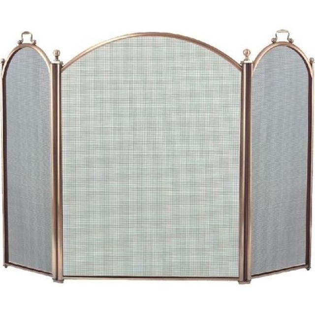 3 Fold Arched Screen&#44; Antique Brass