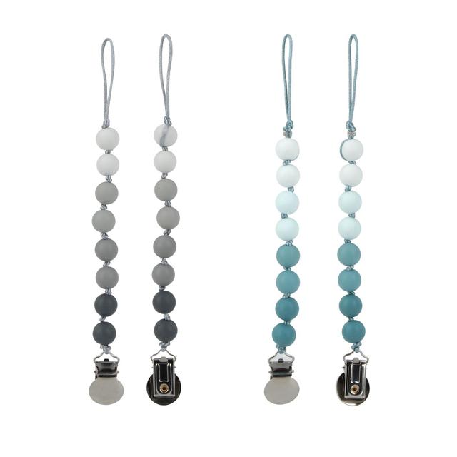 Nuby Pacifinders with Metal Clip - 0M+, Silicone case of 48