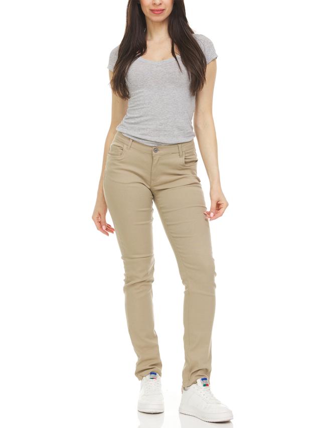 2368985 Girls' Super Stretch Pants - Khaki, Skinny Leg, Size 20 case of 24