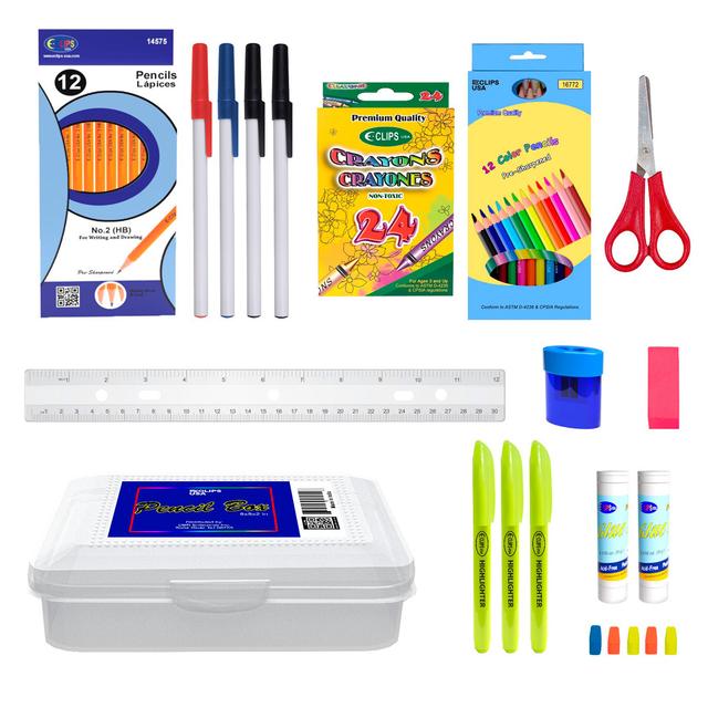 2373228 Middle School Supply Kits - Writing Supplies & Pencil Box case of 24