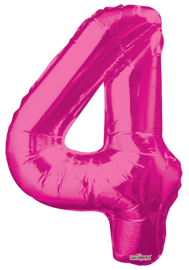 2354713 Mylar Number 4 Balloons - Pink, 34 case of 48