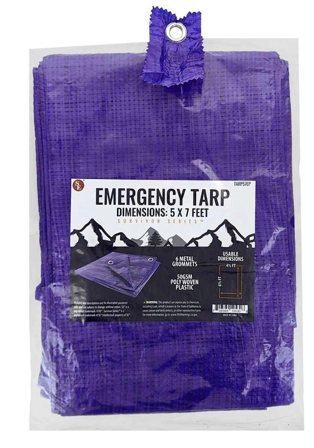 2385978 Blue Tarps with Metal Grommets - 5' x 7' case of 48