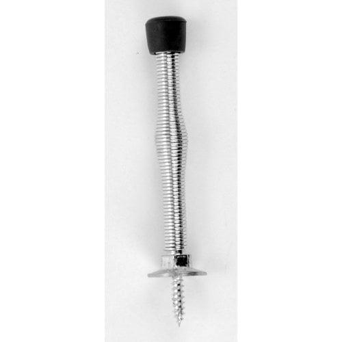 1508-626 3 in. Base Board Spring Door Stop - Brushed Chrome