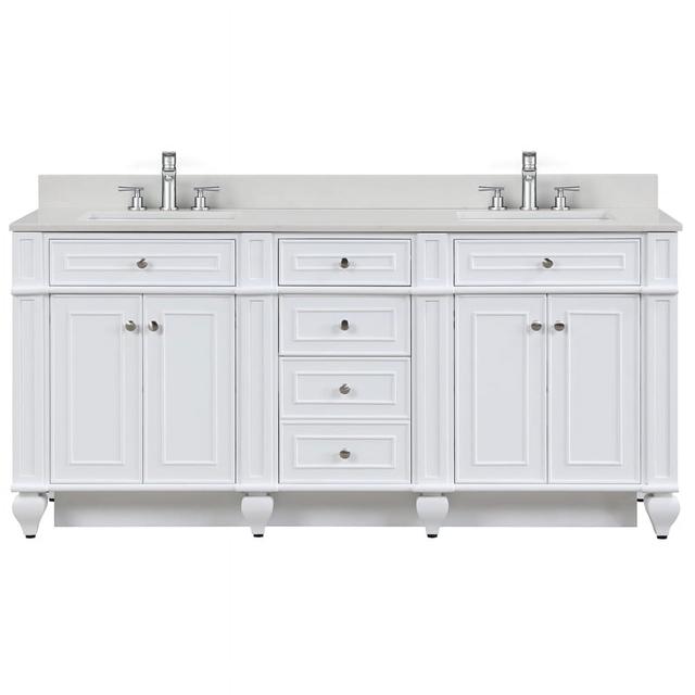43.43 cu. ft. Winston Bath Vanity with Quartz Vanity Top & Basin&#44; White