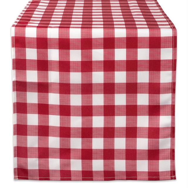Design Imports  14 x 72 in. Red Check Outdoor Table Runner