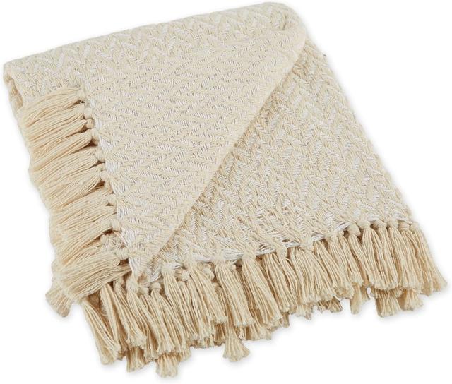 Design Imports  Natural Zig-Zag Blanket Throw