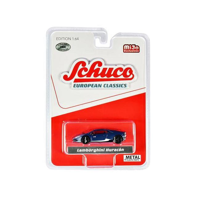 Lamborghini Huracan Matt Dark Blue with White Stripes European Classics Limited Edition to 2400 Piece Worldwide 0.16 4 Diecast Model Car