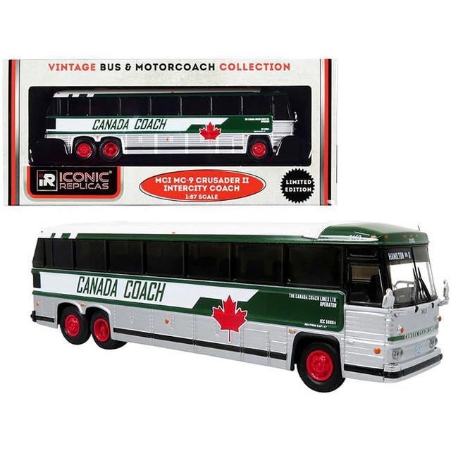 1-87 HO Scale Diecast Hamilton Via 8 Canada Vintage Bus & Motorcoach Collection 1980 MCI MC-9 Crusader II Intercity Model Coach Bus