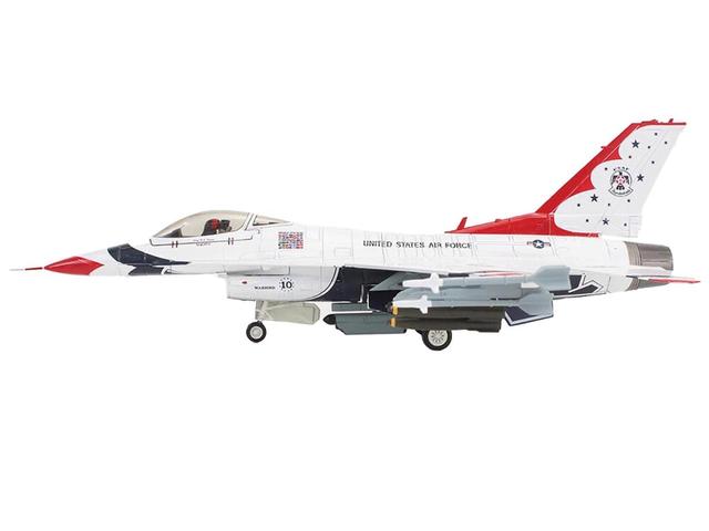 HA38044 No.10 Lockheed F-16C Fighting Falcon Fighter Aircraft Thunderbirds Warbird United States Air Force Power Series 1-72 Scale Diecast Model