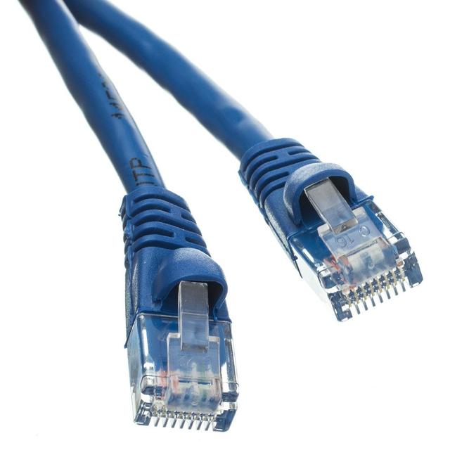 Cat5e Blue Ethernet Patch Cable  Snagless Molded Boot  20 foot