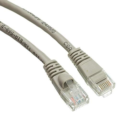 Cat6 Gray Ethernet Patch Cable, Snagless Molded Boot, 5 foot